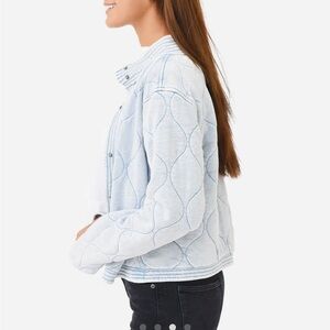 Z Supply RedWood Quilted Puffer Jacket in washed indigo